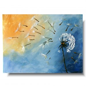 obraz dmuchawce, obraz kwiaty, obraz dmuchawiec na wietrze, , obrazy z kwiatami, obrazy na ściane, obrazy ręcznie malowane