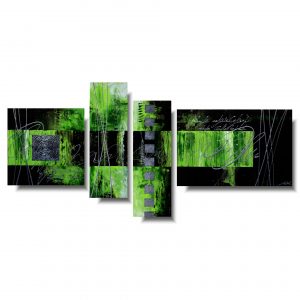 Obraz tryptyk modny obraz abstrakcja soczysta zieleń