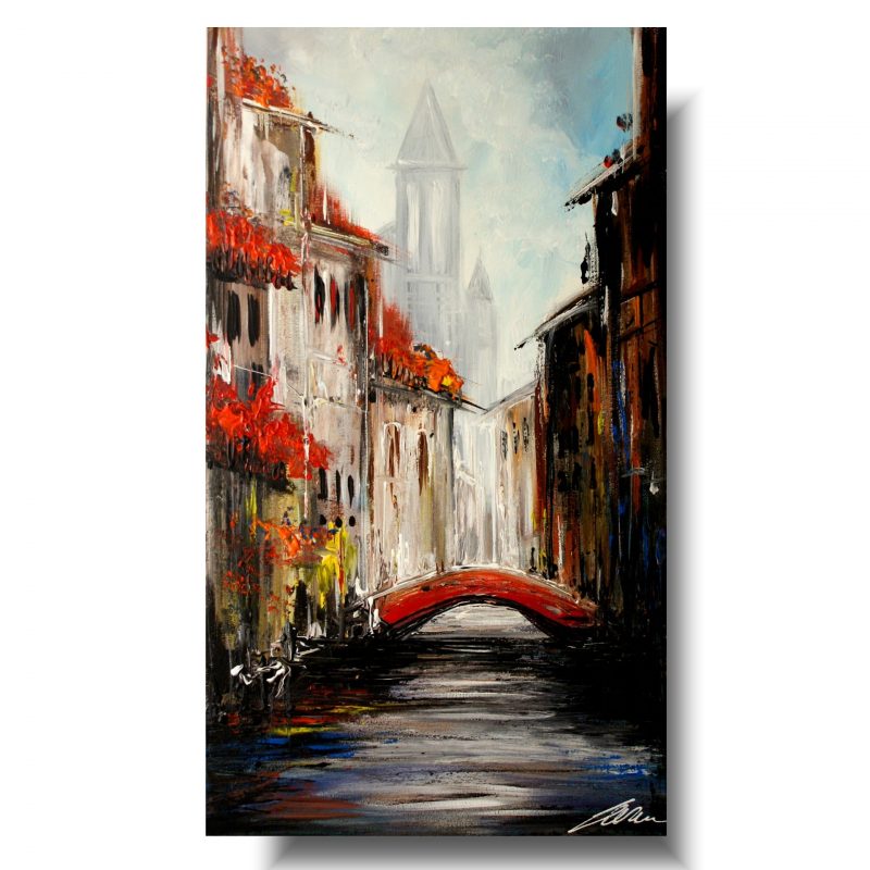 obrazy miasta, obraz malowany ręcznie, obraz Wenecja, obraz włoskie uliczki