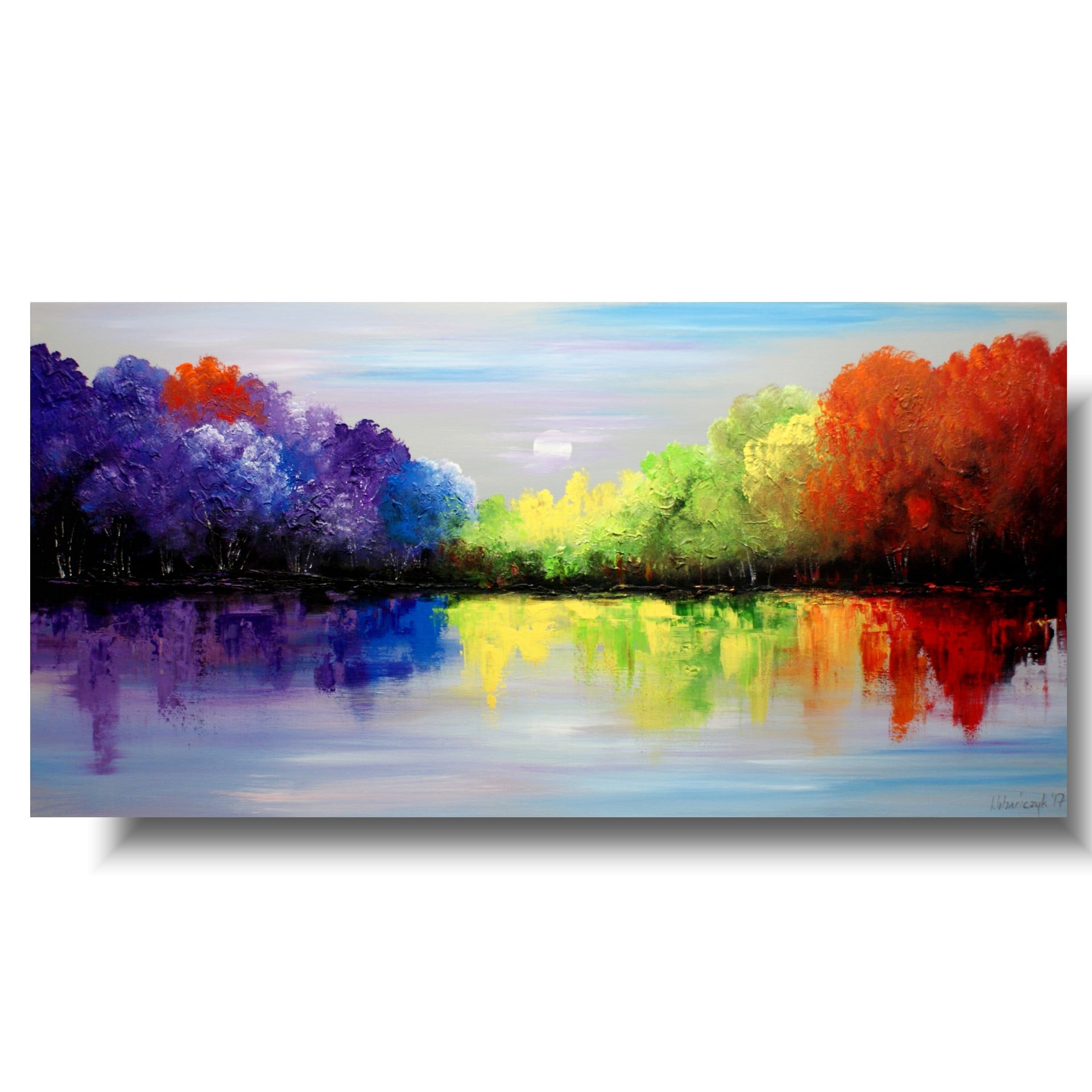 Obraz w dużym formacie kolorowy park obrazy malowane farbami 1556A