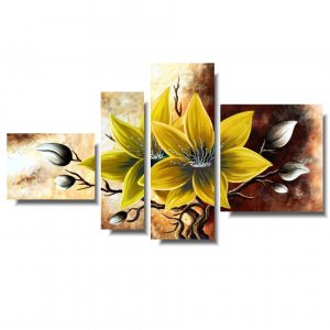 Obraz tryptyk obraz z kwiatami żółty amarylis