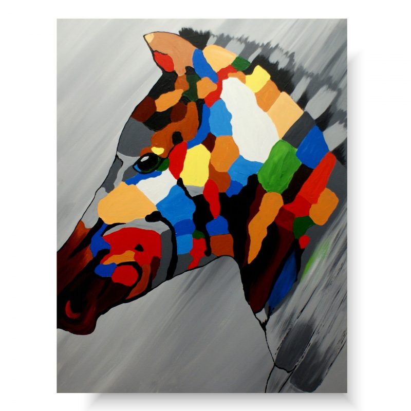 obrazy zwierzęta, obrazy zwierząt, obrazy ręcznie malowane, obraz zebra, kolorowa zebra, obraz abstrakcja