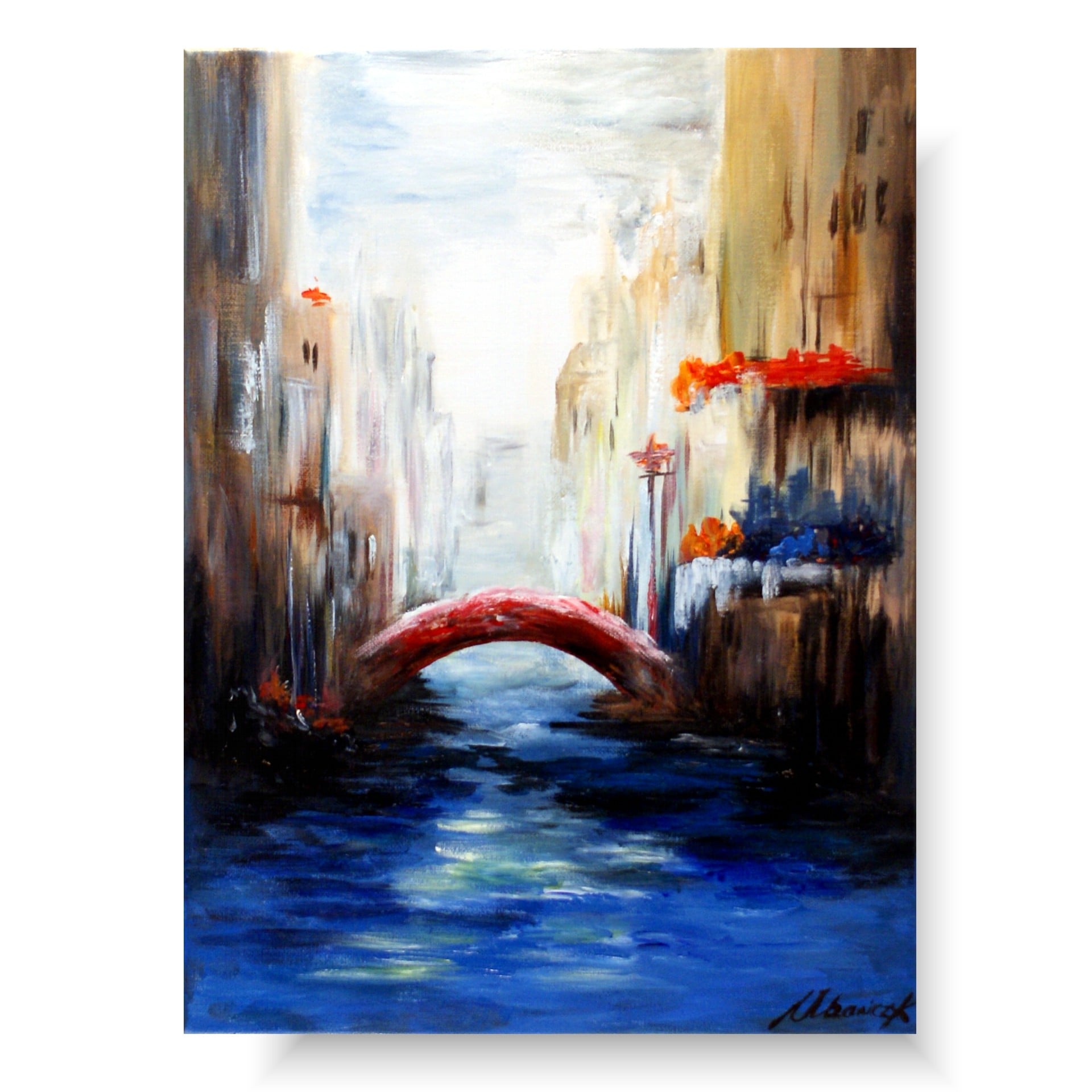 obrazy miasta, obraz malowany ręcznie, obraz Wenecja, obraz włoskie uliczki, Obrazy do nowoczesnego mieszkania