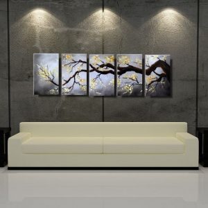 drzewo wiśnia, pięć obrazów, obrazy dzielone