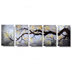 Obraz tryptyk, elegancki obraz nowoczesny, obraz japońska wiśnia, obraz dzielony, obraz wieloczęściowy, obraz drzewo