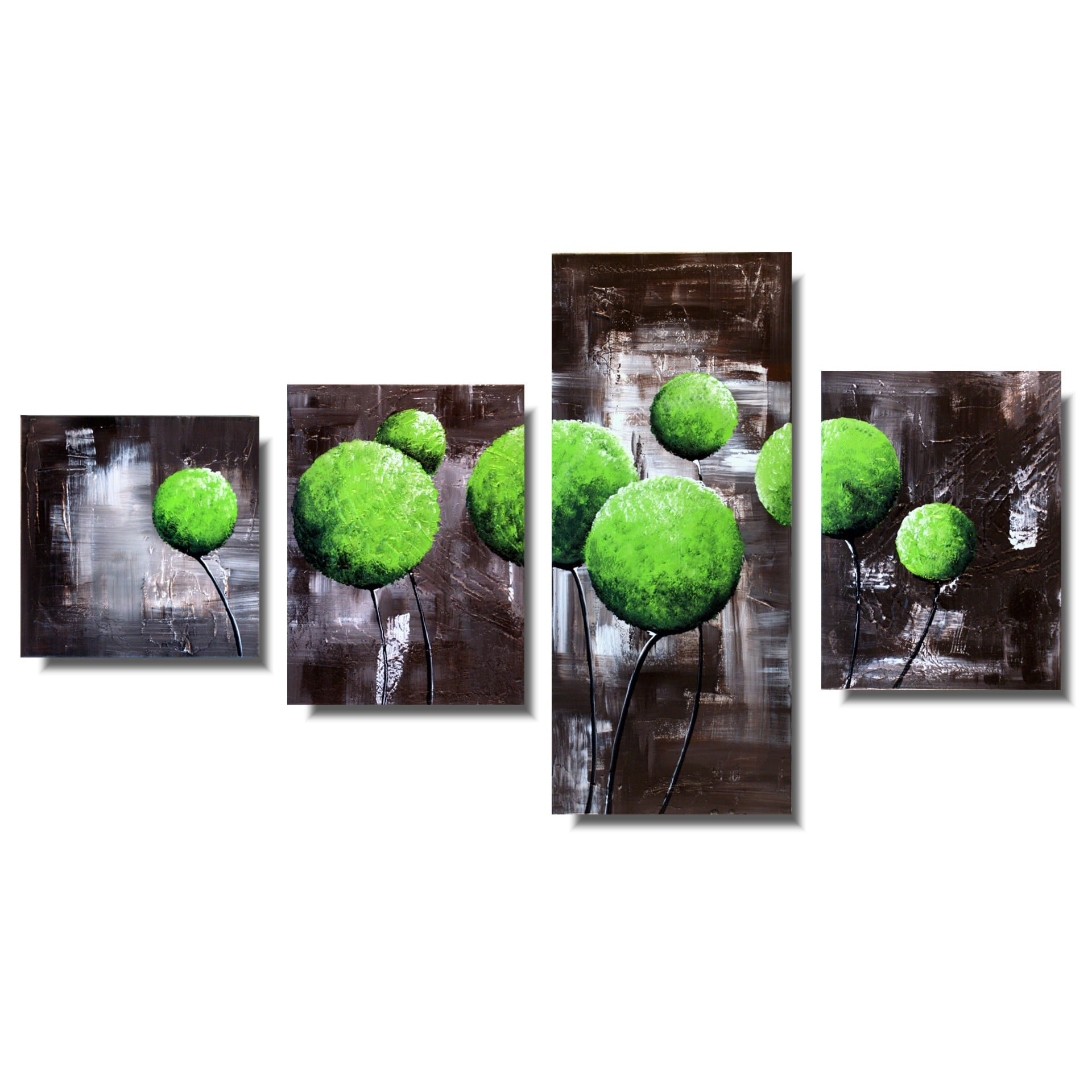 Obraz tryptyk obraz dmuchawce kwiaty soczyste zielone kule