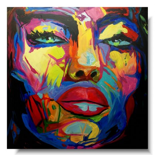 obrazy kolorowe, portret kolorowa kobieta, twarze kolorowe, obraz kobiety, popularne obrazy, pop art obrazy, duży obraz do salonu