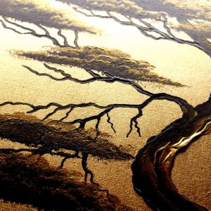 obraz złote drzewo, obraz złoty japoński obraz