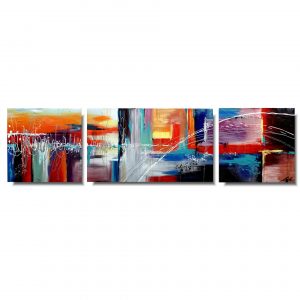 Obraz tryptyk współczesny obraz abstrakcyjny kolorowa przestrzeń