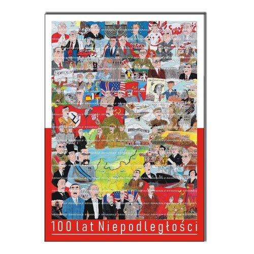 Plakat okolicznościowy 100 lat Niepodległości komiks