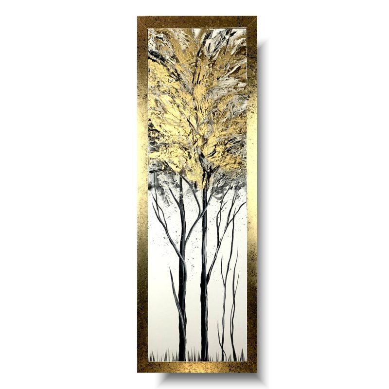 obraz złote pionowe drzewo