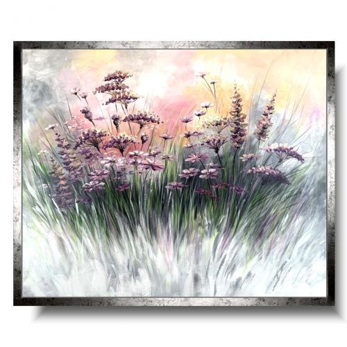 Obraz w kwiaty pastelowa kwiatowa łąka