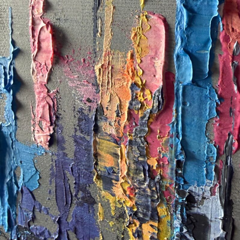 obraz kolorowe miasto w ramie struktura farby