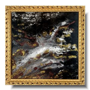 Pouring obraz, obraz w ramie, czarno złoty obraz, obraz złoty, obraz natura