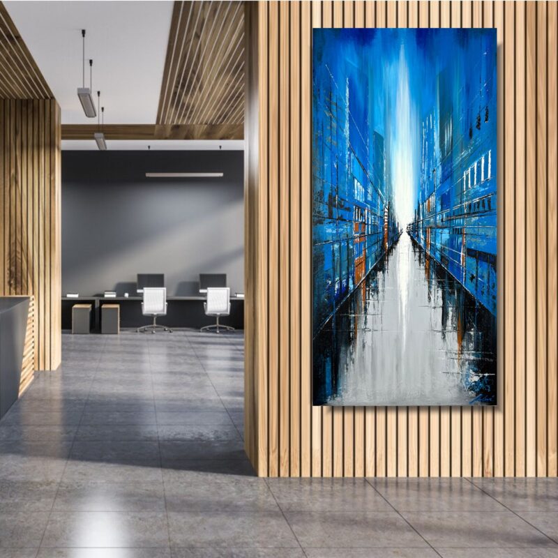 Obrazy na ścianę architektura, Obrazy na ścianę, pionowy obraz, obrazy architektura, obrazy miasta, niebieski obraz