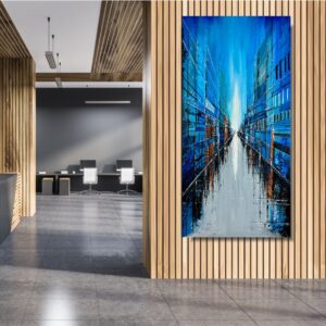 Obrazy na ścianę architektura, Obrazy na ścianę, pionowy obraz, obrazy architektura, obrazy miasta, niebieski obraz