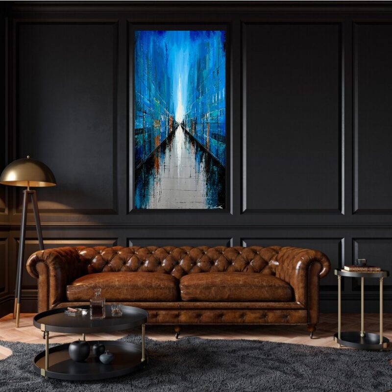 Obrazy na ścianę architektura, Obrazy na ścianę, pionowy obraz, obrazy architektura, obrazy miasta, niebieski obraz