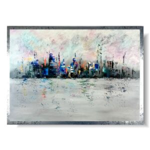 Obraz abstrakcja kolorowe miasto, Obraz kolorowe miasto, obraz w ramie, obrazy kolorowe, kolorowa abstrakcja, kolorowy pejzaż, obraz kolorowa architektura, obraz miasta i architektura