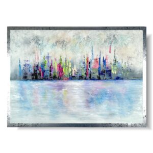 Obraz abstrakcja kolorowe miasto, Obraz kolorowe miasto, obraz w ramie, obrazy kolorowe, kolorowa abstrakcja, kolorowy pejzaż, obraz kolorowa architektura, obraz miasta i architektura