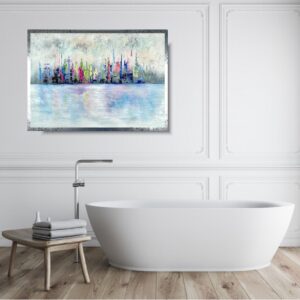 Obraz abstrakcja kolorowe miasto, Obraz kolorowe miasto, obraz w ramie, obrazy kolorowe, kolorowa abstrakcja, kolorowy pejzaż, obraz kolorowa architektura, obraz miasta i architektura