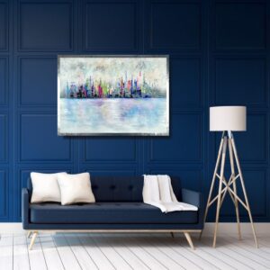 Obraz abstrakcja kolorowe miasto, Obraz kolorowe miasto, obraz w ramie, obrazy kolorowe, kolorowa abstrakcja, kolorowy pejzaż, obraz kolorowa architektura, obraz miasta i architektura