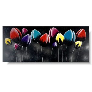 obraz kolorowe tulipany, obraz akrylowy, obraz kwiaty, obraz na ścianę, obraz do kuchni