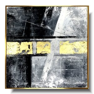 obraz abstrakcja, obraz z szlakmetalem, obraz z płatkami złota, obraz geometryczny, obrazy abstrakcje, czarno biały obraz
