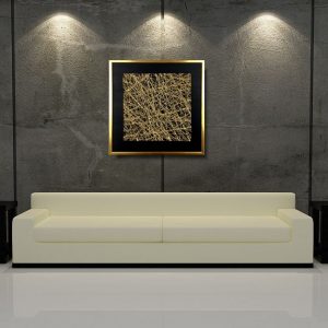czarna abstrakcja złoto 3d