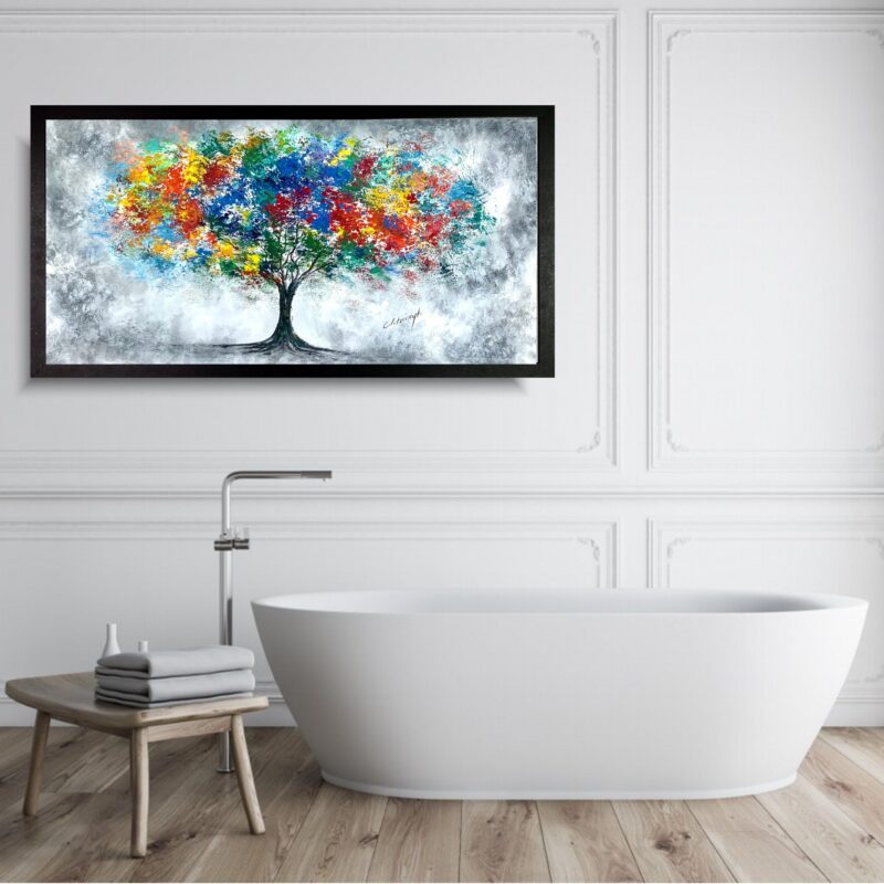 obraz do łazienki, obraz z drzewem, obrazy z drzewami, duży obraz z drzewem, obraz kolorowe drzewo