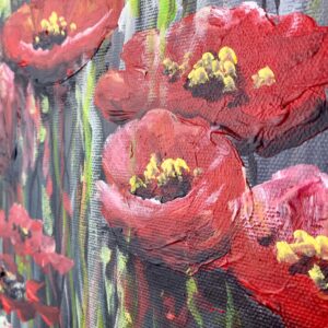 czerwone kwiaty, obraz z czerwonymi kwiatami, obraz z kwiatami, ładny obraz, obrazy loft