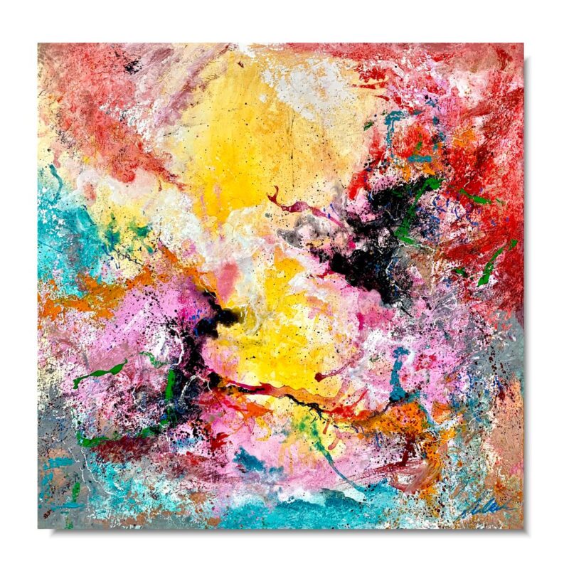 kolorowy obraz, kolorowa abstrakcja, abstrakcja 80x80, duży obraz, kwadratowy obraz, nowoczesny obraz, obraz do salonu, obrazy do restauracji