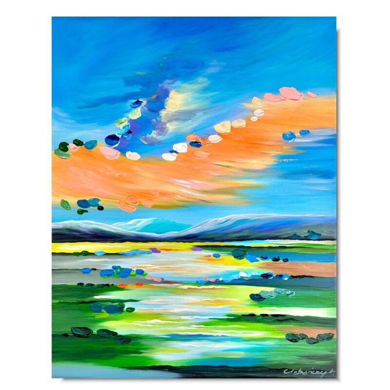 Obraz mały pejzaż malowany, obraz ręcznie malowany, obraz pejzaż, mały obraz, obrazek pejzaż, obraz do salonu, obraz 40x50