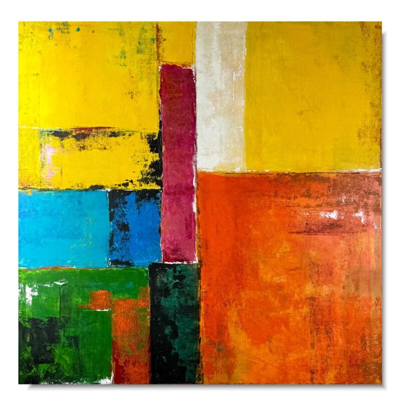 Nowoczesny obraz kolorowa abstrakcja, dynamiczny obraz, geometryczny obraz, kolorowy obraz