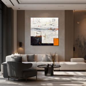 Obraz abstrakcja w nowoczesnym wnętrzu projektowanym przez architekta