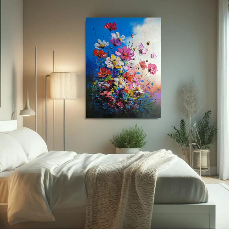 Nowoczesny obraz kwiaty jako obraz do sypialni