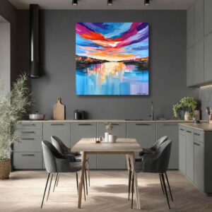 Nowoczesny obraz miasto jako obraz do salonu