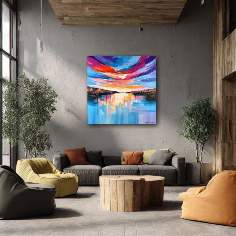 Nowoczesny obraz miasto jako obraz do salonu