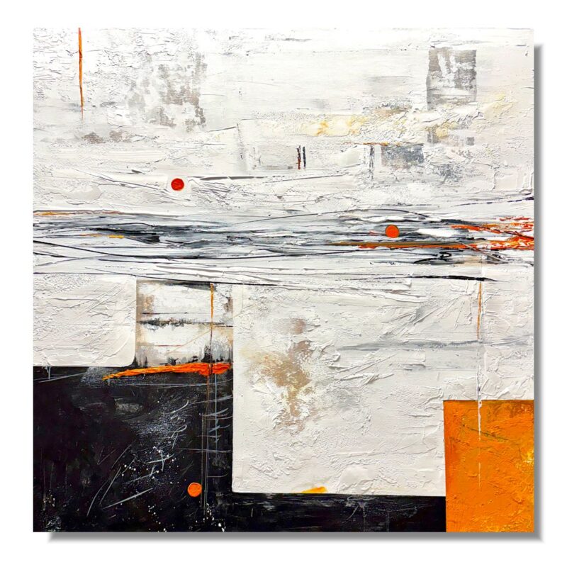 Obraz abstrakcja z grubą strukturą farby 100x100 cm