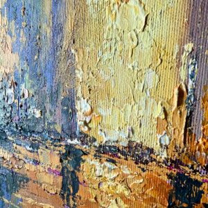 Nowoczesny obraz miasta – faktura farby akrylowej