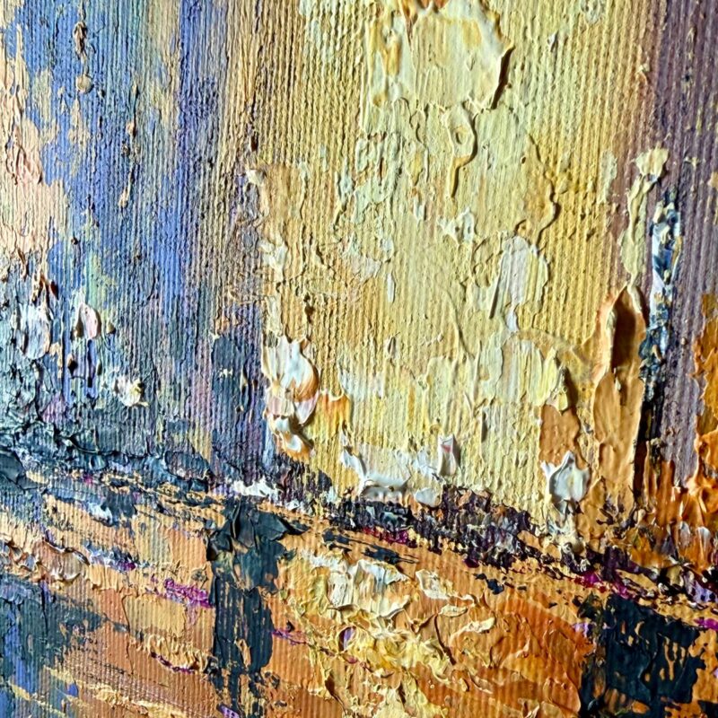 Nowoczesny obraz miasta – faktura farby akrylowej