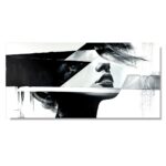 Czarno biały obraz portret nowoczesny 120x60