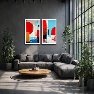 Nowoczesny obraz dyptyk do salonu