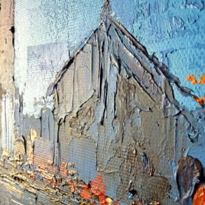 Obraz miasto – detal struktury farby