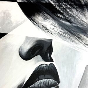 Czarno biały portret – detal struktury